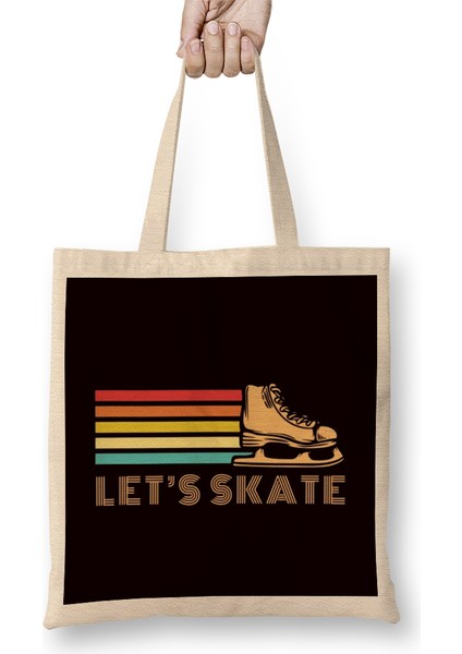 Lets Ice Skate Figure Ice Skating Winter Sports Skater Bez Çanta Uzun Saplı