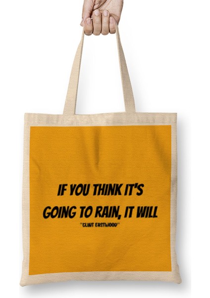 Clint Eastwood Quotes Gift - Vintage Retro Rainbow Style Bez Çanta Uzun Saplı