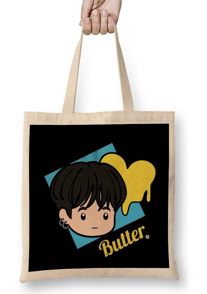K Pop Chibi Suga Butter Bez Çanta Uzun Saplı