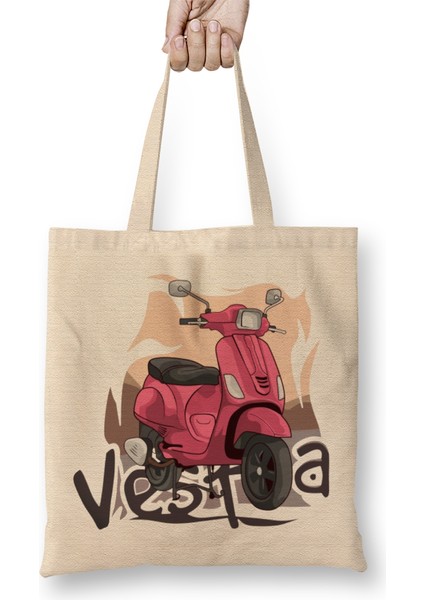 Vespa Classic Life Is A Journey Vespa Lover Bez Çanta Uzun Saplı