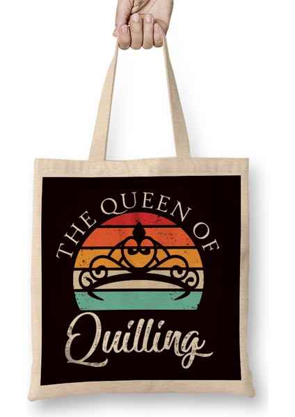 Queen Of Quilling Hobby Crafting Art Artist Paper Filigree Bez Çanta Uzun Saplı