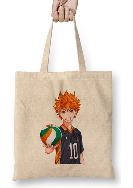 Shoyo Hinata Haikyuu Bez Çanta Uzun Saplı