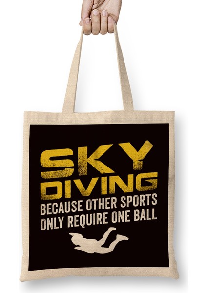 Skydiving Skydiver Parachuting Airplane Parachute Free Fall Bez Çanta Uzun Saplı