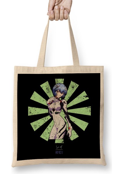 Rei Evangelion Retro Japanese Bez Çanta Uzun Saplı