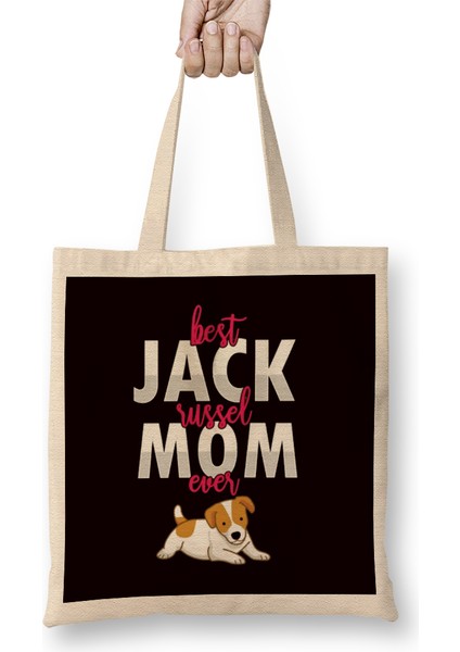 Best Jack Russel Terrier Mom Ever Dogs Owner Lover Bez Çanta Uzun Saplı