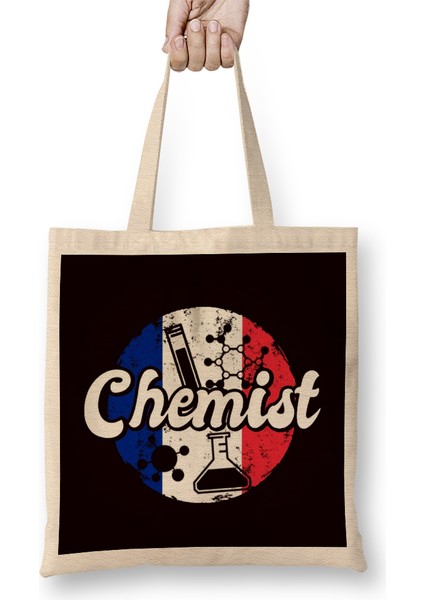 Chemist France Flag Laboratory Chemistry Pharmacist Lab Tech Bez Çanta Uzun Saplı
