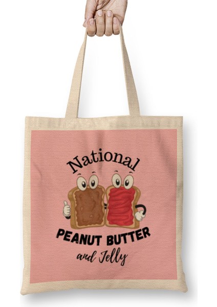 National Peanut Butter And Jelly Day Bez Çanta Uzun Saplı
