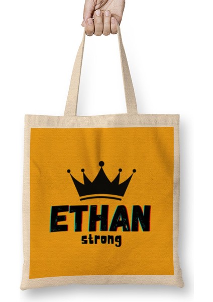 Ethan Name Personalized Custom Vintage Retro Rainbow Design Gift Baby-Gift For Him Bez Çanta Uzun Saplı