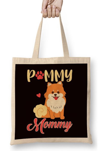 Pomeranian Pommy Mommy German Spitz Poland Pom Toy Dog Pet Bez Çanta Uzun Saplı