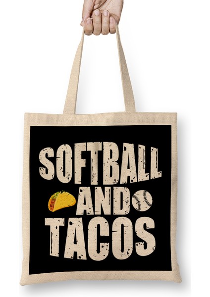 Softball And Tacos Funny Novelty Bez Çanta Uzun Saplı