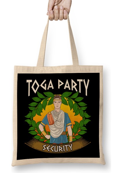 Toga Party Security Guard Funny Fraternity Party Bez Çanta Uzun Saplı