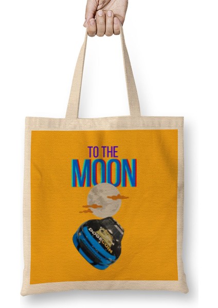 To The Moon Dogecar Dogecoin Crypto Logo Merch Bez Çanta Uzun Saplı