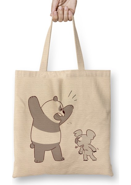 Nom Nom We Bare Bears 05 Bez Çanta Uzun Saplı