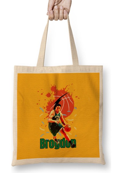 Malcolm Brogdon Vintage Art - Legend Basketball Gift Bez Çanta Uzun Saplı