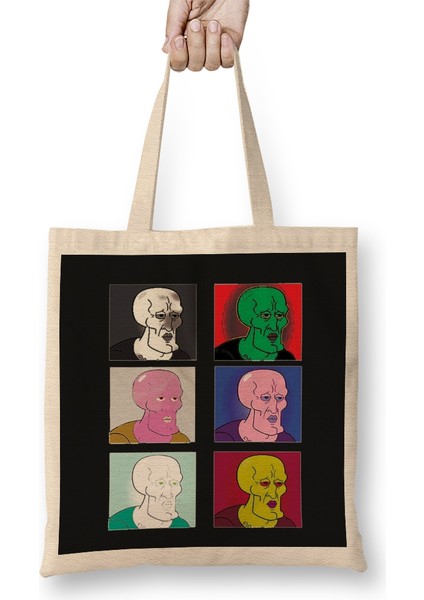 Contemporary Handsome Squidward Bez Çanta Uzun Saplı