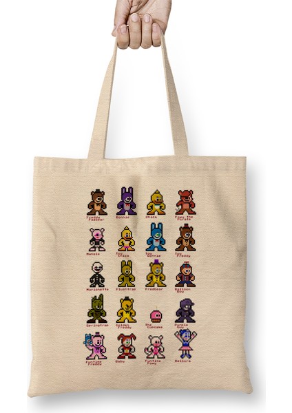 8-Bit Fnaf World Five Nights At Freddys Bez Çanta Uzun Saplı