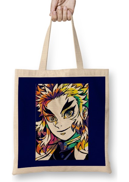 Rengoku Kyojuro Rengoku Demon Slayer Bez Çanta Uzun Saplı