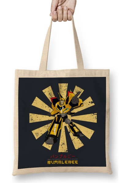 Bumblebee Retro Japanese Transformers Bez Çanta Uzun Saplı