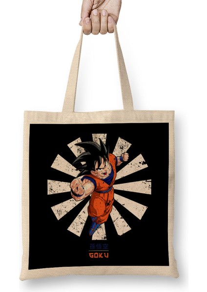 Goku Retro Japanese Dragonball Z Bez Çanta Uzun Saplı