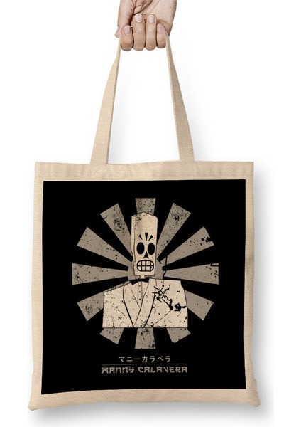 Manny Retro Japanese Grim Fandango Bez Çanta Uzun Saplı