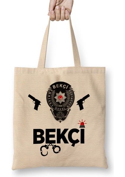 Emniyet Bekçi Bez Çanta Uzun Saplı