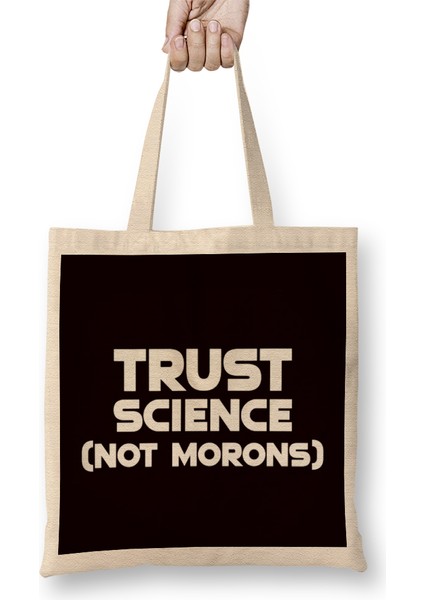 Trust Science Scientist Math Chemistry Nerd Geek Computer-2 Bez Çanta Uzun Saplı
