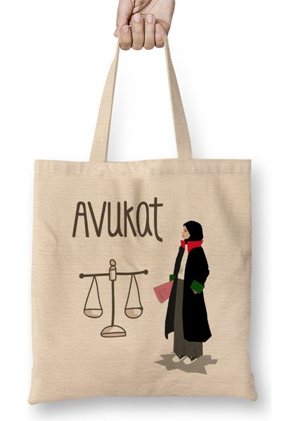 Avukat Avukata Hukuk Bez Çanta Uzun Saplı