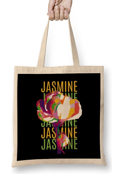Jasmine Flowers Bez Çanta Uzun Saplı