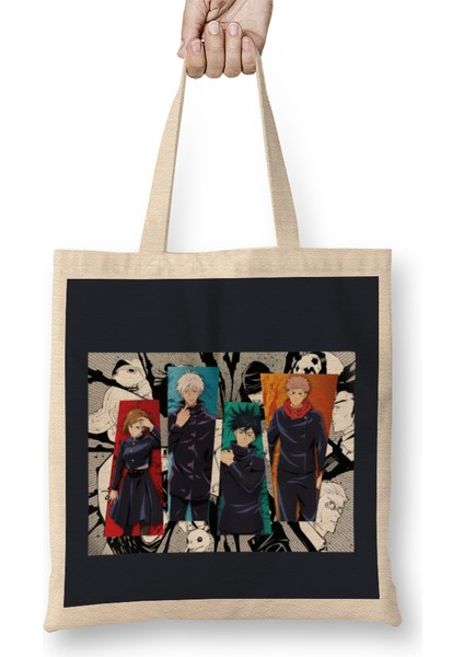 Jujutsu Kaisen Anime Main Bez Çanta Uzun Saplı