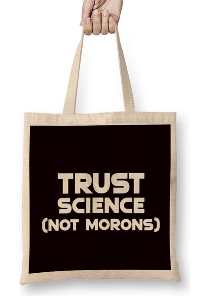 Trust Science Scientist Math Chemistry Nerd Geek Computer Bez Çanta Uzun Saplı