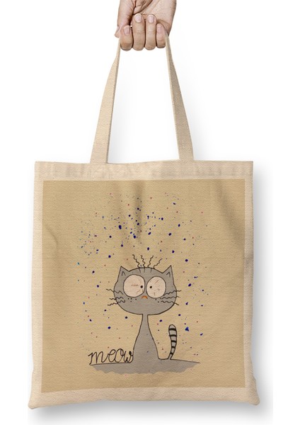 Sad Cat Meows Bez Çanta Uzun Saplı