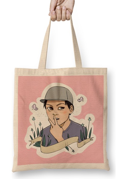 Kpop Korean Bez Çanta Uzun Saplı