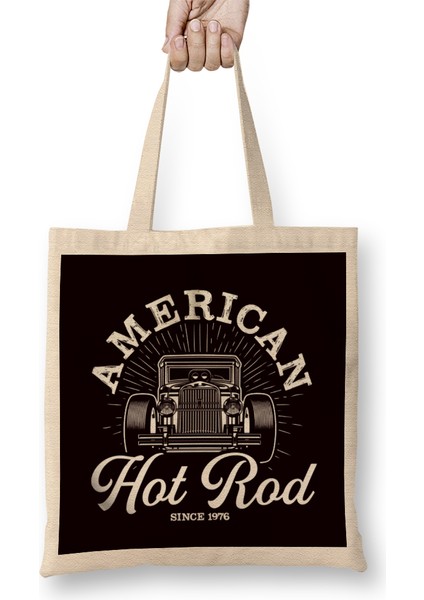 Hot Rod American Old Cars Classic Speed Vehicle Automobile Bez Çanta Uzun Saplı