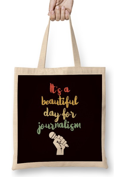 Journalism Reporter Author Writer Journalist Press Free Tv Bez Çanta Uzun Saplı