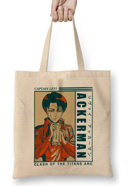 Levi Ackerman Retro Bez Çanta Uzun Saplı