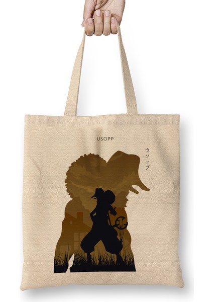 Usopp One Piece In Silhouette Bez Çanta Uzun Saplı