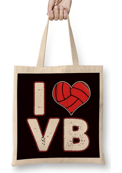 Love Heart Volleyball Player Ball Sports Coach Team Setter Bez Çanta Uzun Saplı