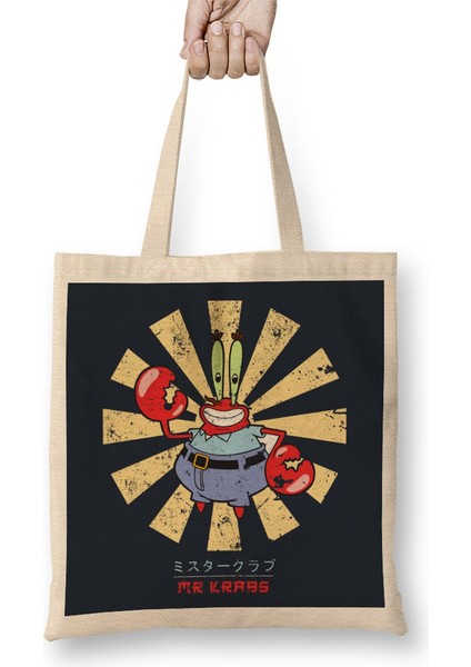 Mr Krabs Retro Japanese Spongebob Bez Çanta Uzun Saplı
