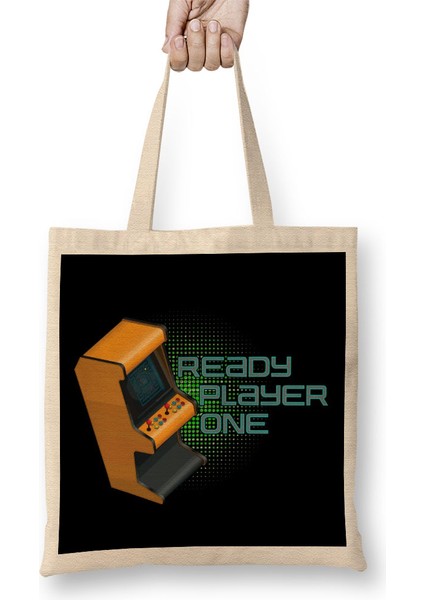 Ready Player One Retro Arcade Logo Bez Çanta Uzun Saplı