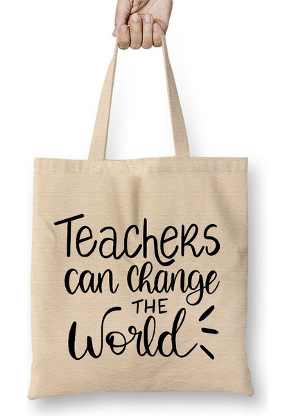 Öğretmenler Günü Öğretmene Hediye 01 Bez Çanta Uzun Saplı