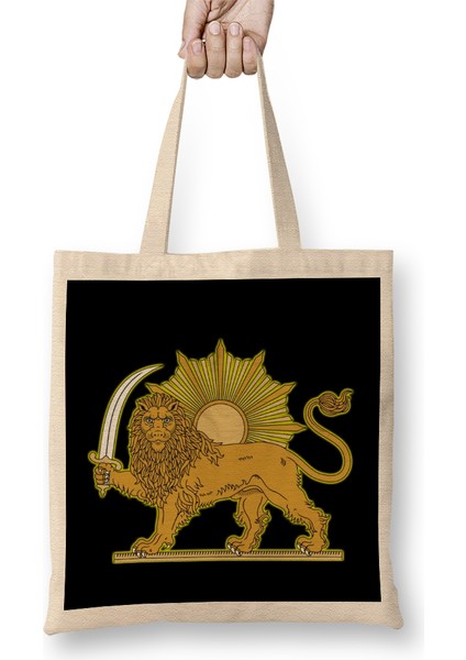 Persian Lion Bez Çanta Uzun Saplı
