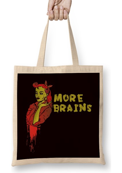 Redhead Girl More Brains Red Haired Orange Hair Ginger Irish Bez Çanta Uzun Saplı