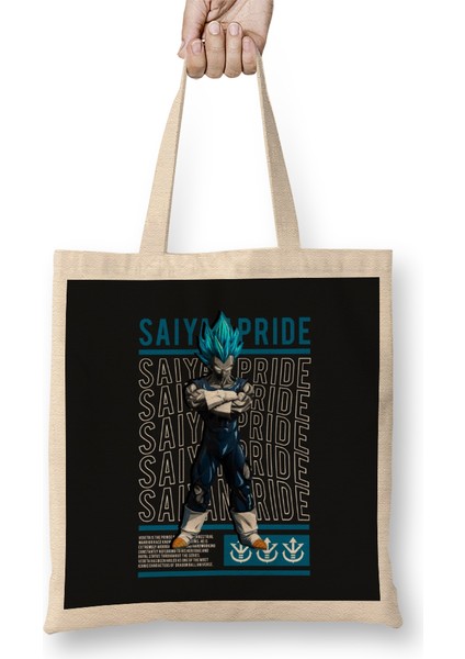 Vegeta Prince Saiyan Pride Bez Çanta Uzun Saplı