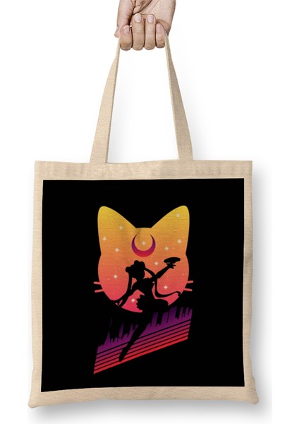 Sailor Moon Sailor Sunset Moon Bez Çanta Uzun Saplı
