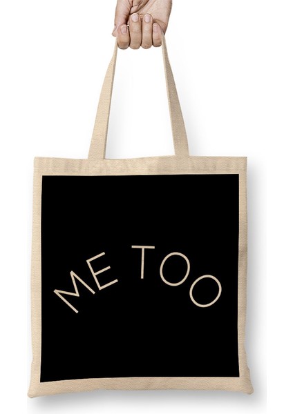 Me Too Crescent Slogan Bez Çanta Uzun Saplı