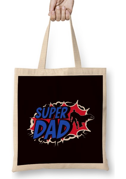 Super Father Dad Daddy Poppa Papa Husband Stepdad Grandpa Bez Çanta Uzun Saplı