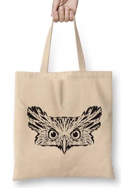 The Owl Baykuş Bez Çanta Uzun Saplı