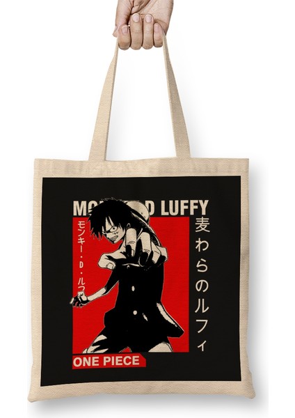 One Piece Luffy 07 Bez Çanta Uzun Saplı