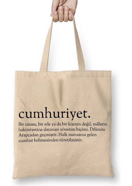 Cumhuriyet Bez Çanta Uzun Saplı