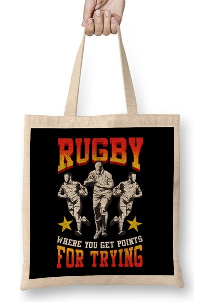 Funny Rugby Where You Get Points For Trying Pun Bez Çanta Uzun Saplı